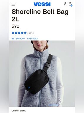 NEW 🖤 Vessi Shoreline Belt Bag 2L - Black